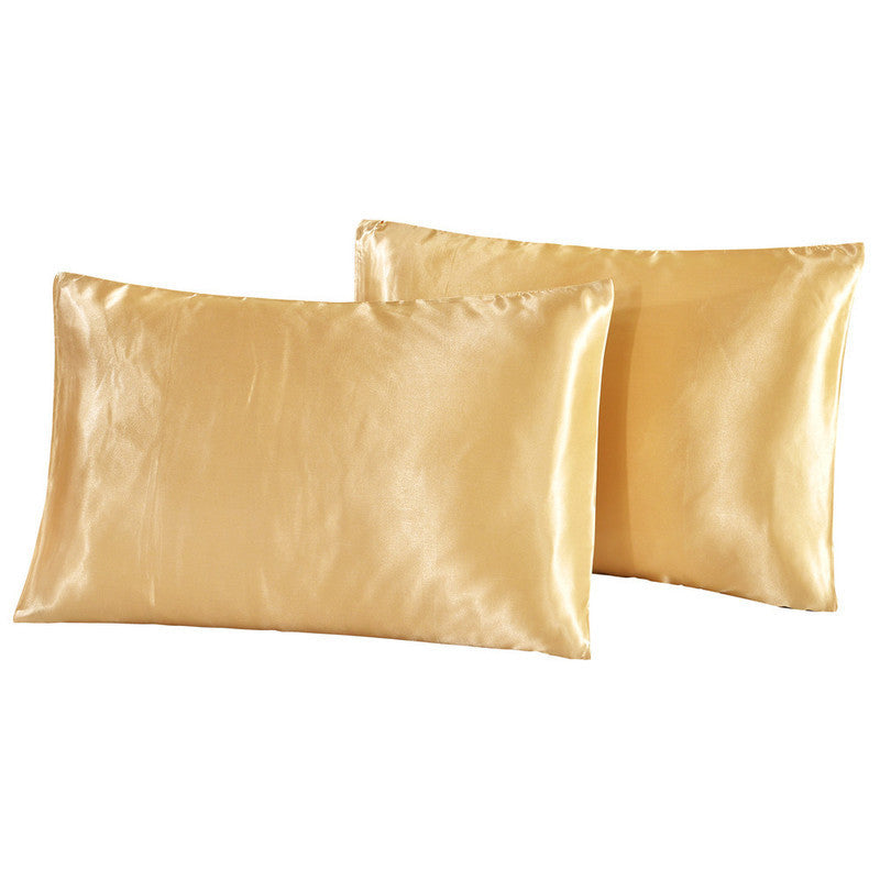 Bedding Pillowcase Pure Color Simple Satin Imitation Silk Pillowcase