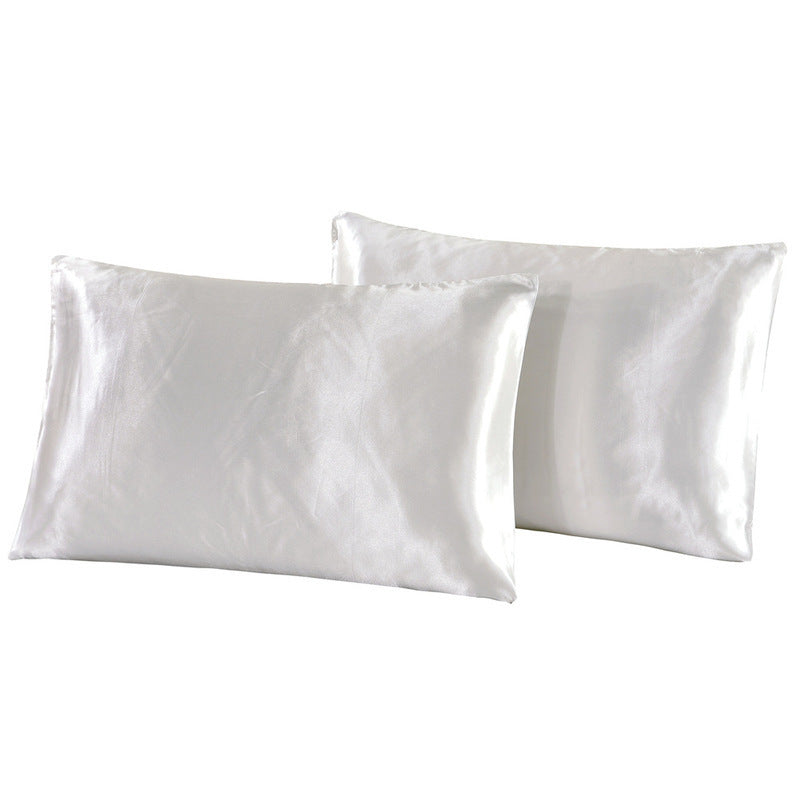 Bedding Pillowcase Pure Color Simple Satin Imitation Silk Pillowcase