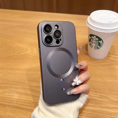Luxury Magsafe Wireless Charge Phone Case For iPhone 16 15 14 13 12 11 Pro Max XR Soft Magnetic Black Shockproof Silicone Cover