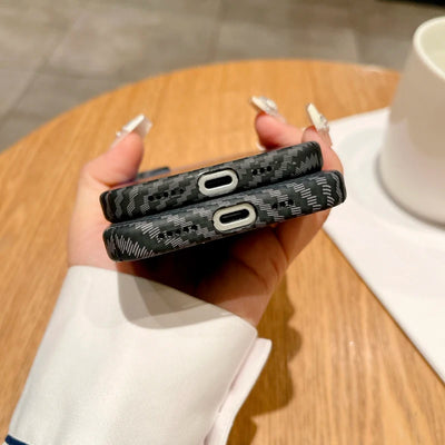 New Magsafe Magnetic Color Collision Carbon Fiber Phone Case For iPhone 16 Pro Max 14 11 12 13 15 Pro Max Shockproof Back Cover