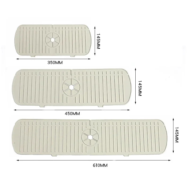 Kitchen Silicone Faucet Mat Water Ripples Faucet Water Catcher Mat Large Sink Splash Pad Countertop Protector Bathroom