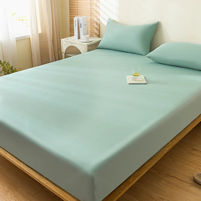100% Waterproof Mattress Cover Fitted Bed Sheet with Elastic Band Anti-Slip Mattress Protector for Single Double Queen King Bed