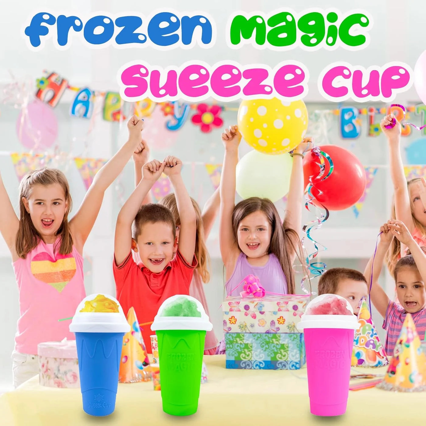 Slushy , Slushie Maker Squeeze, Tik Tok Quick Smoothies Cup, Insta Slushy Maker Cup With And Straws For & Adult