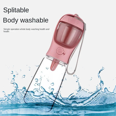Pet Dog Water Bottle Portable Food Grade Material Dog Cat Travel Pet Water Cup Bottle with Food Dispenser Puppy Water Bottle