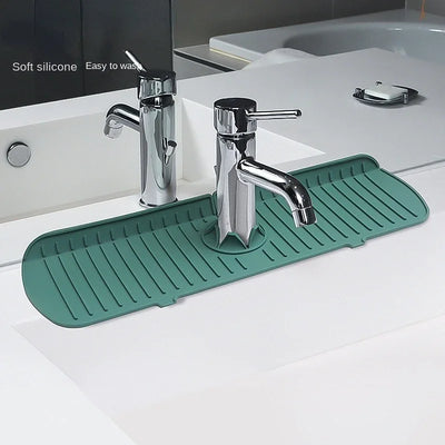 Kitchen Silicone Faucet Mat Water Ripples Faucet Water Catcher Mat Large Sink Splash Pad Countertop Protector Bathroom