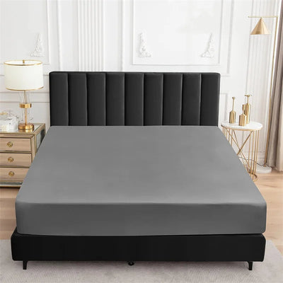 100% Waterproof Mattress Cover Fitted Bed Sheet with Elastic Band Anti-Slip Mattress Protector for Single Double Queen King Bed