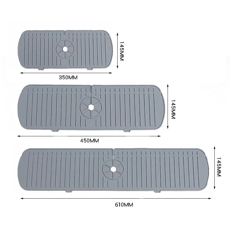 Kitchen Silicone Faucet Mat Water Ripples Faucet Water Catcher Mat Large Sink Splash Pad Countertop Protector Bathroom