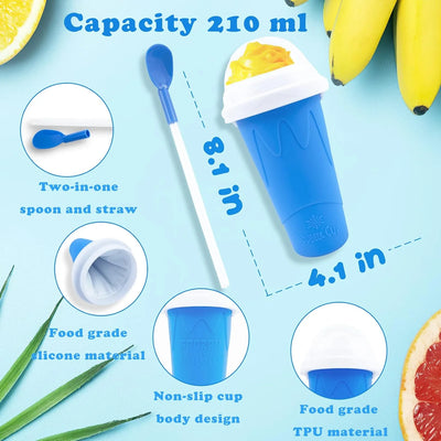 Slushy , Slushie Maker Squeeze, Tik Tok Quick Smoothies Cup, Insta Slushy Maker Cup With And Straws For & Adult
