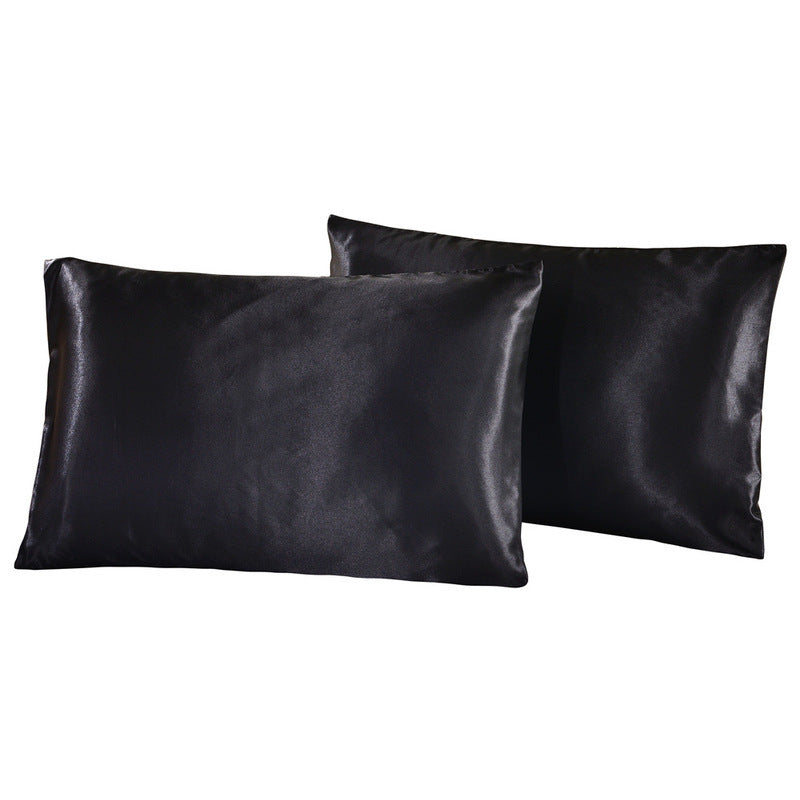 Bedding Pillowcase Pure Color Simple Satin Imitation Silk Pillowcase